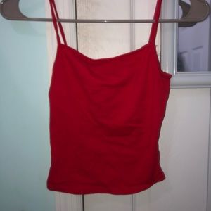 GARAGE red cropped tank top